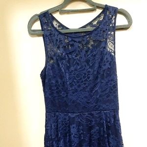 Long Blue Lacy Dress